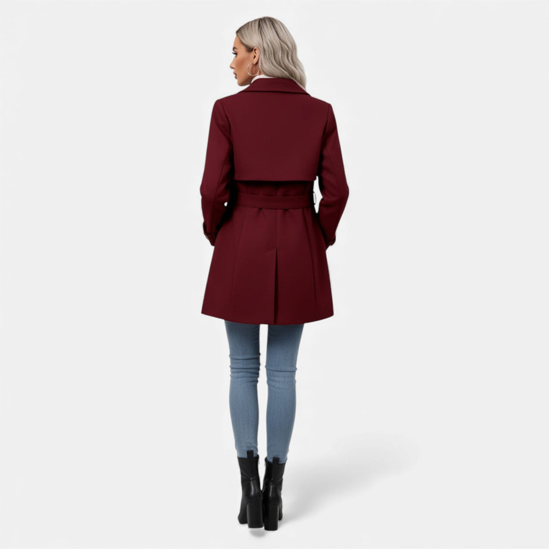 Margot | Belted Wool Coat with Wide Lapel