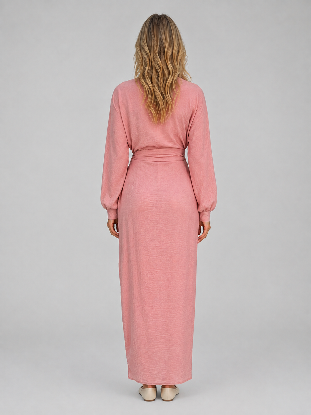 Women’s Wrap Dress with Ruched Side Cuffs
