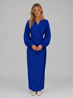 Women’s Wrap Dress with Ruched Side Cuffs