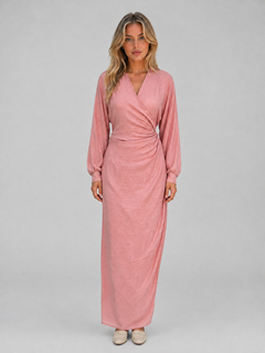 Women’s Wrap Dress with Ruched Side Cuffs