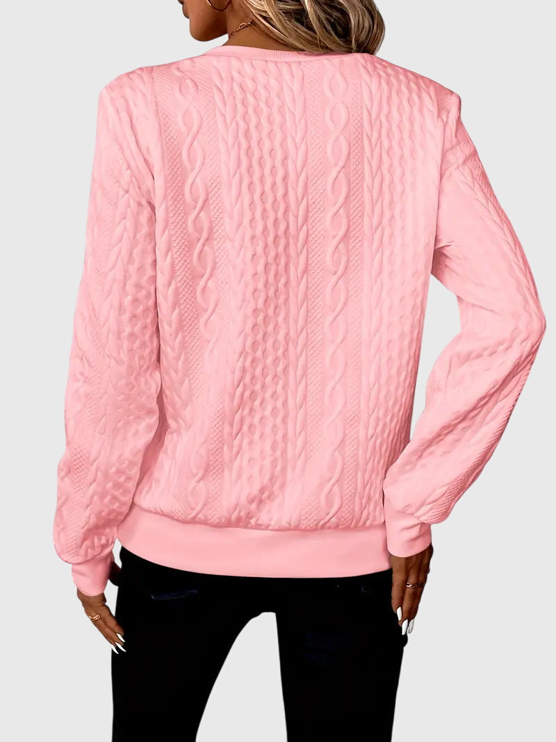 Nora | Women’s Cable Knit Sweater with Zipper