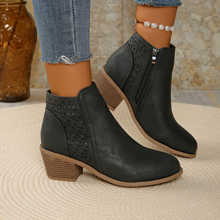 Women’s Ankle Boots with Perforated Panels