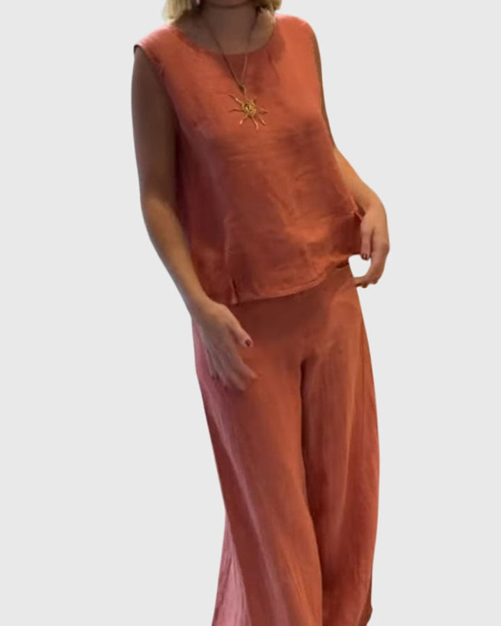 Lenila | Women’s Bohemian Two-Piece Set with Belt Pockets