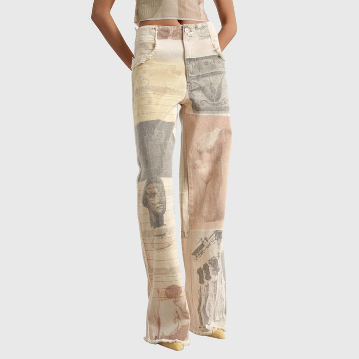 Alma | Women’s Wide Jeans with Raw Cut Hem