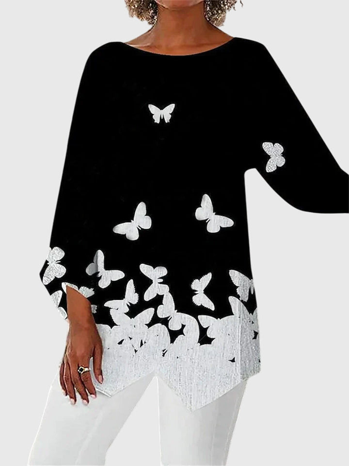 Women’s Elegant Crew Neck Top with Print