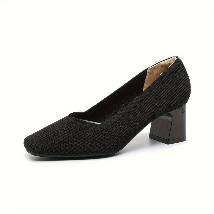 Women's Square Toe Chunky Low Heels