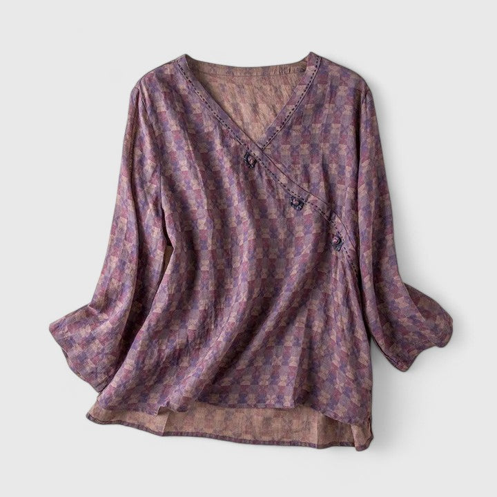 Solene | Women’s Comfortable Blouse with Subtle Embroidery
