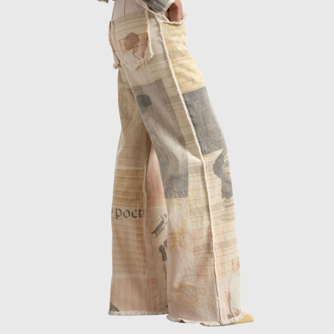 Alma | Women’s Wide Jeans with Raw Cut Hem