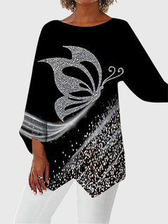 Women’s Elegant Crew Neck Top with Print