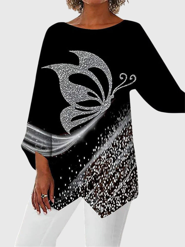 Women’s Elegant Crew Neck Top with Print