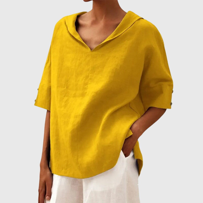 Women’s V-Neck Blouse with Lightweight Comfort