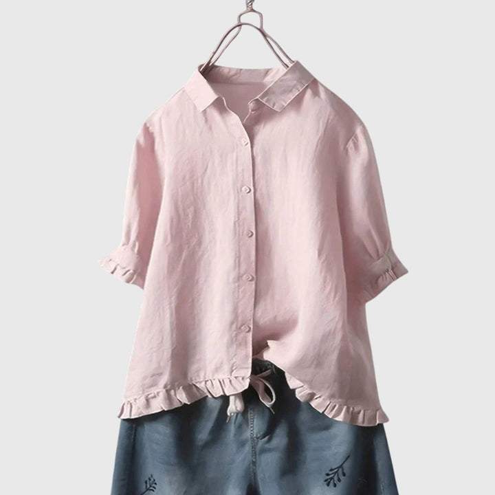Women’s Elegant Shirt with Ruffle Hem