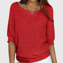 Women’s Textured Knit Sweater - Relaxed Fit