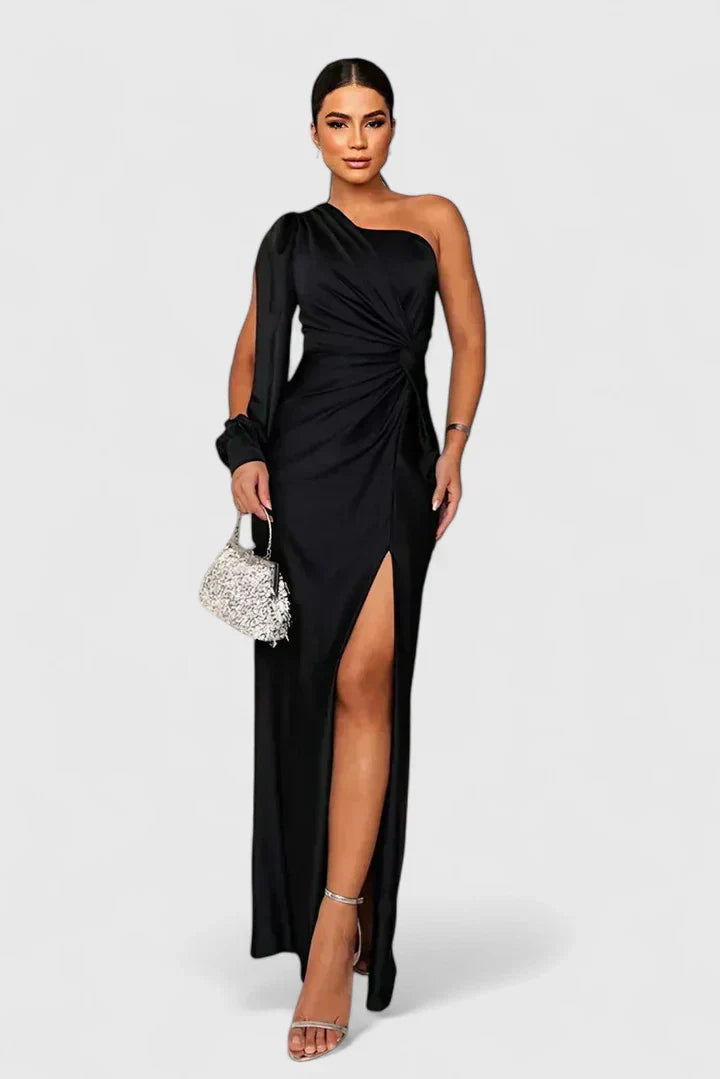 Saryxiah | Women’s One-Shoulder Maxi Dress with Front Slit
