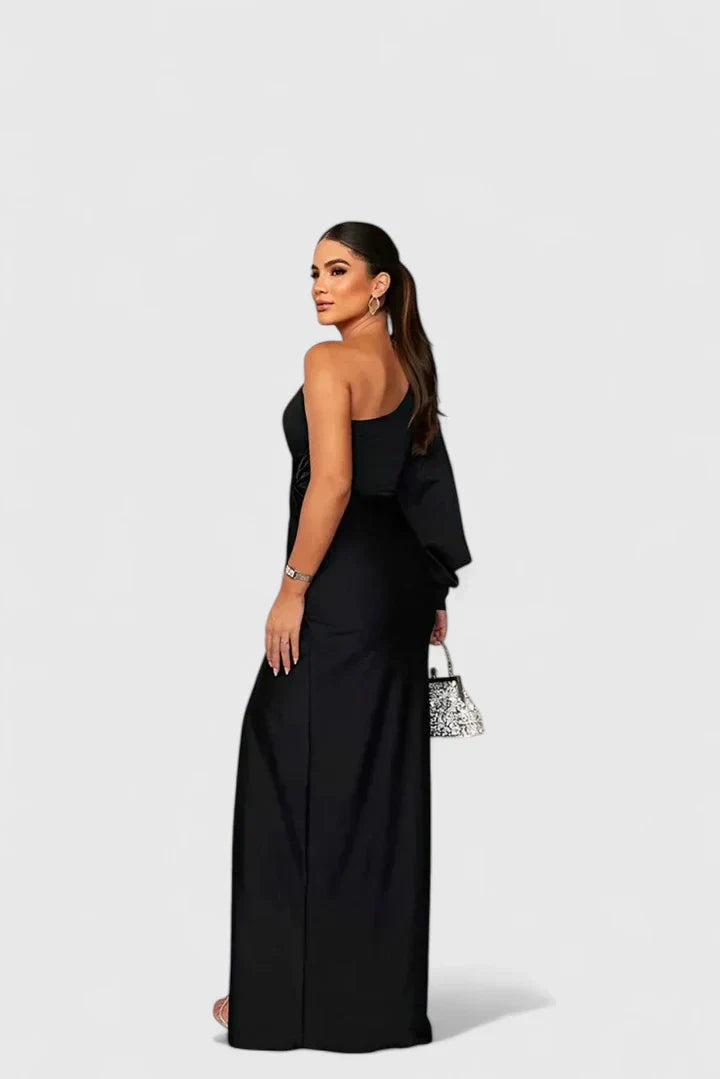 Saryxiah | Women’s One-Shoulder Maxi Dress with Front Slit