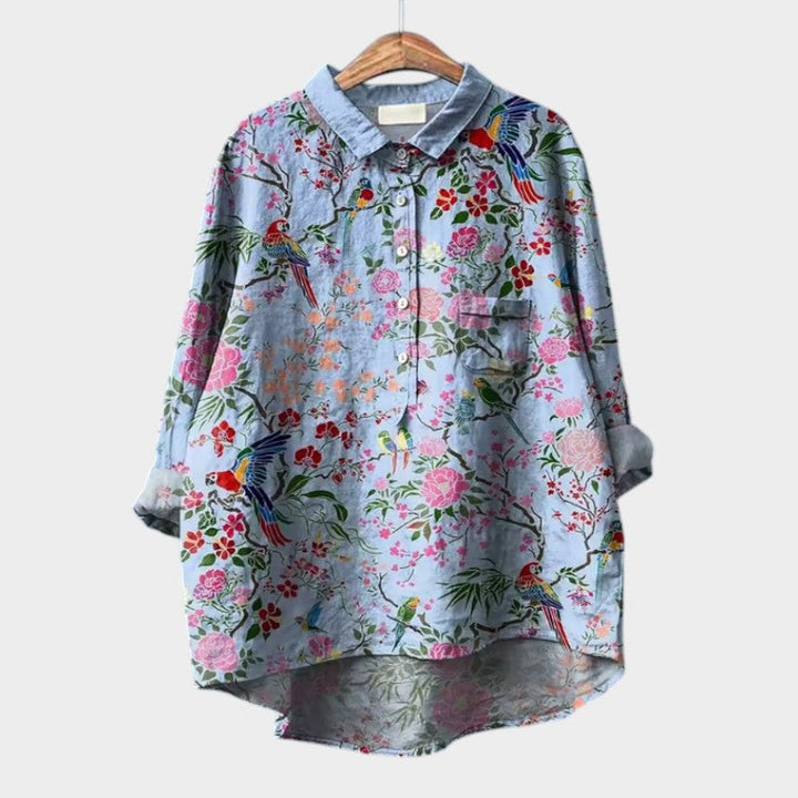 Women’s Floral Print Blouse - Relaxed FIt