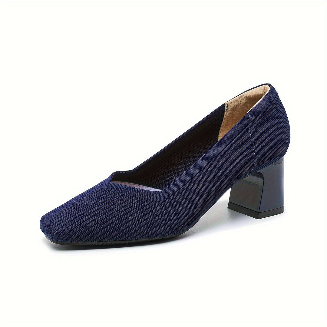 Women's Square Toe Chunky Low Heels