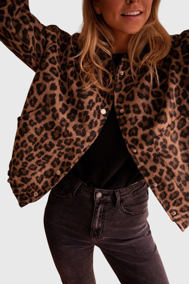 Elodie | Women’s Leopard Print Jacket with Button Front