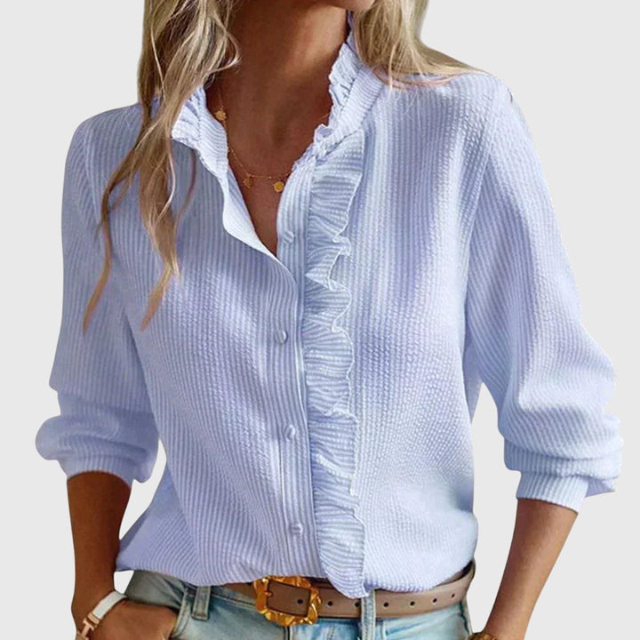 Kaitlyn | Women’s Elegant Blouse with Ruffle Front