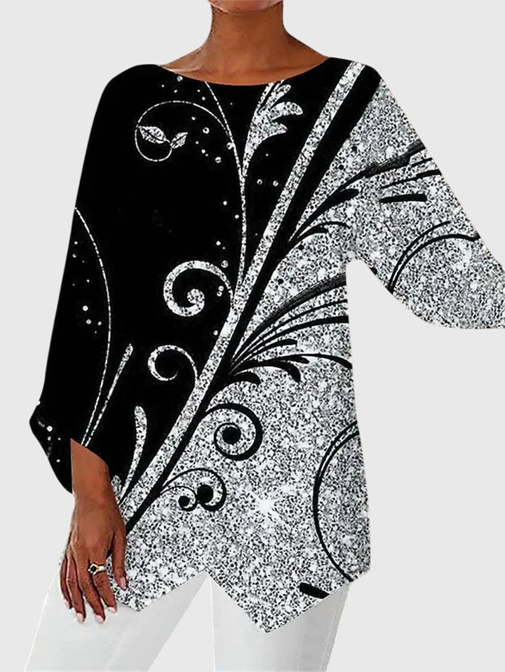 Women’s Elegant Crew Neck Top with Print