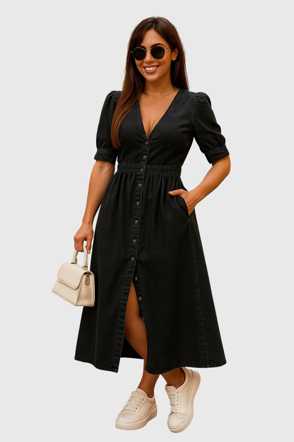 Jacqueline | Women’s Elegant Dress with Button Front