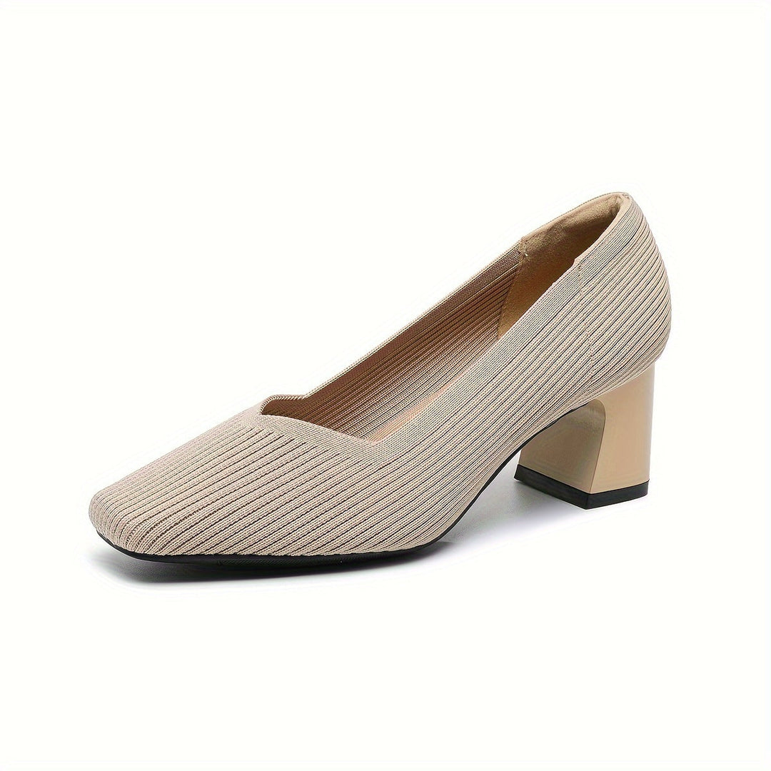 Women's Square Toe Chunky Low Heels