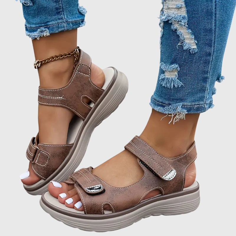 Women's Orthopedic Walking Sandals with Arch Support – Comfortable Sporty Platform Sandals