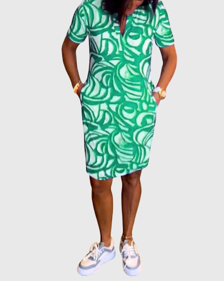 Elle | Women’s A-line Walk Dress with Airy Sleeves