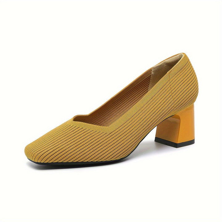 Women's Square Toe Chunky Low Heels