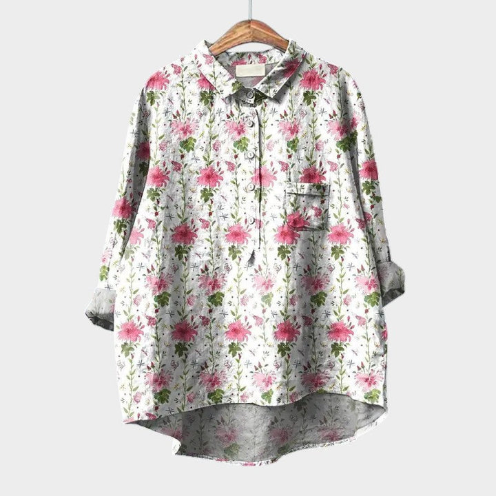 Women’s Leaf-Print Blouse with Lightweight Comfort