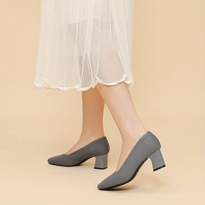 Women's Square Toe Chunky Low Heels