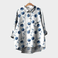 Women’s Leaf-Print Blouse with Lightweight Comfort