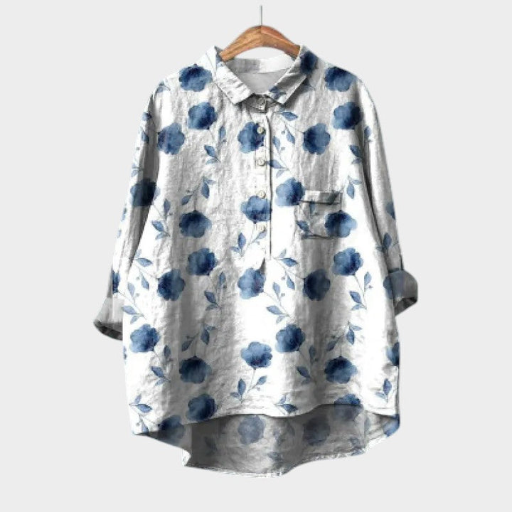 Women’s Leaf-Print Blouse with Lightweight Comfort