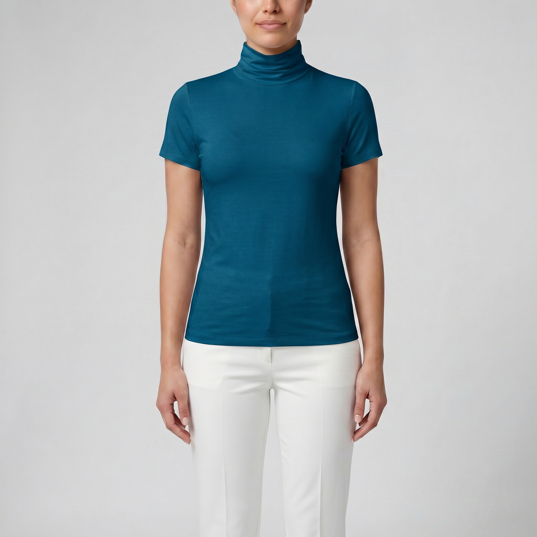 Women's Soft-Stretch High Neck T-shirt | Olamil