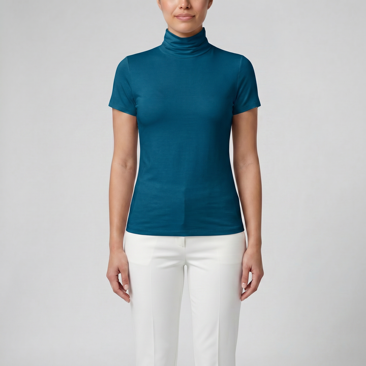 Women's Soft-Stretch High Neck T-shirt | Olamil