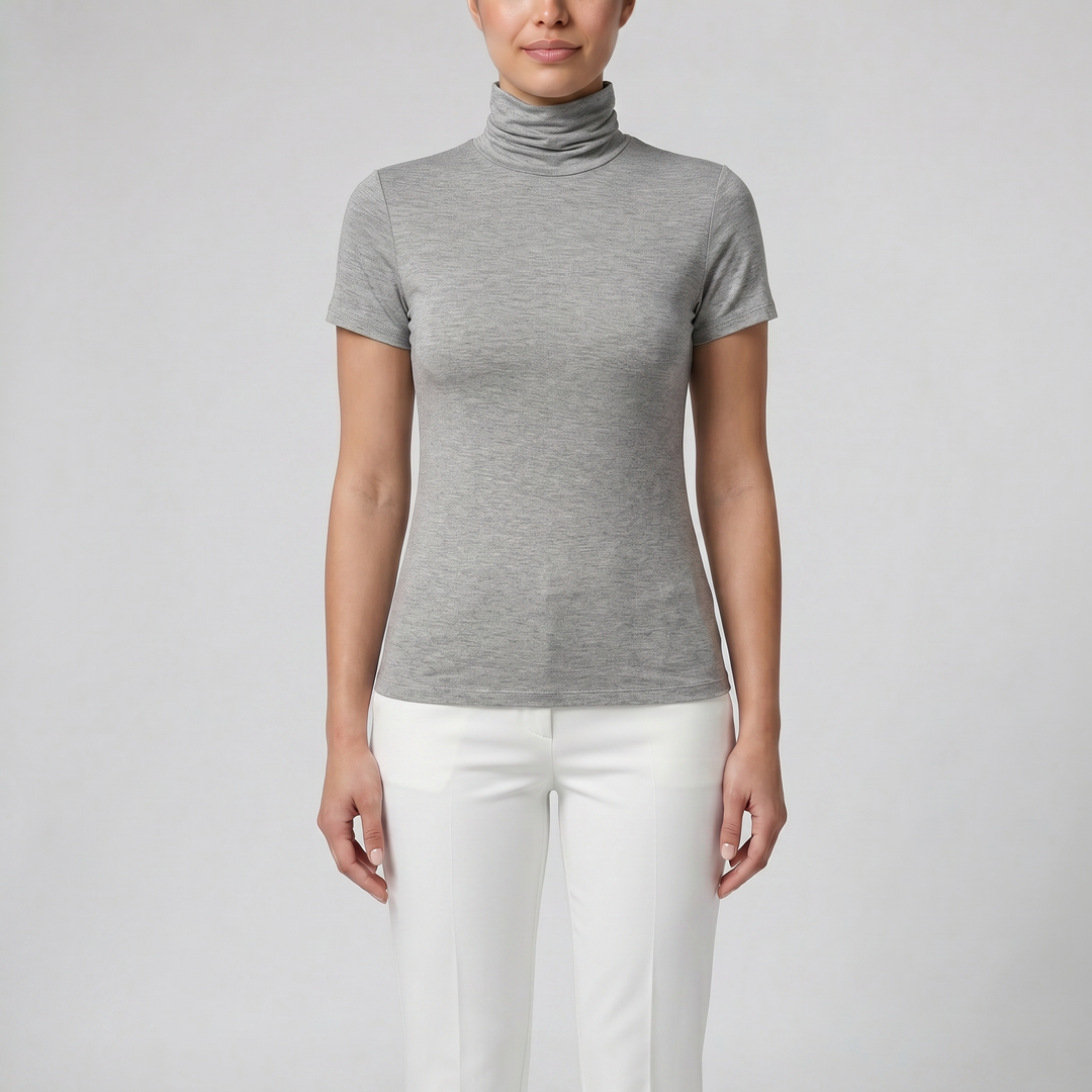 Women's Soft-Stretch High Neck T-shirt | Olamil