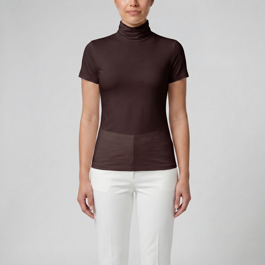 Women's Soft-Stretch High Neck T-shirt | Olamil