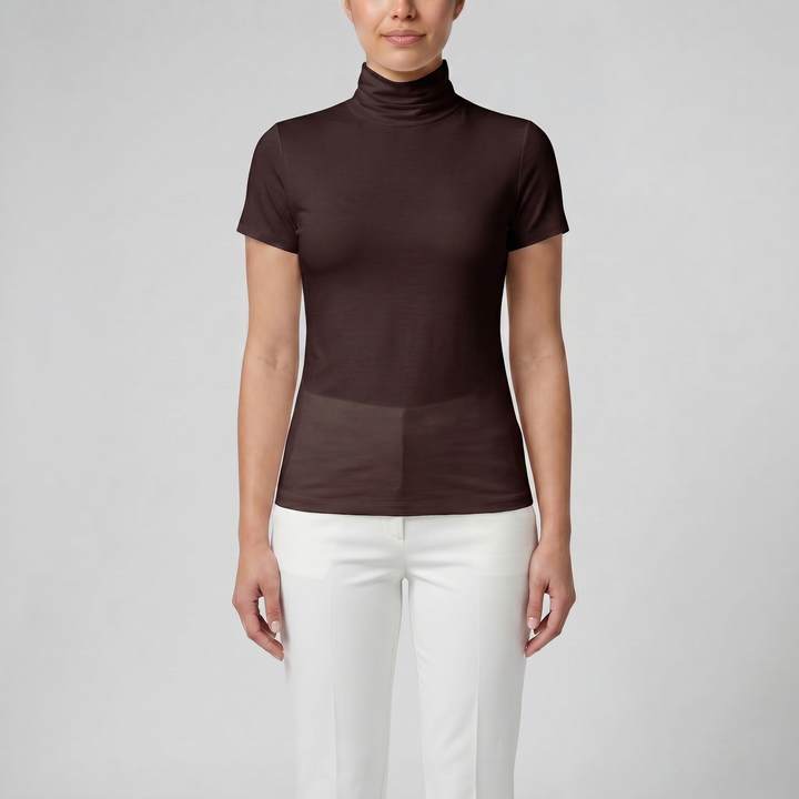 Women's Soft-Stretch High Neck T-shirt | Olamil