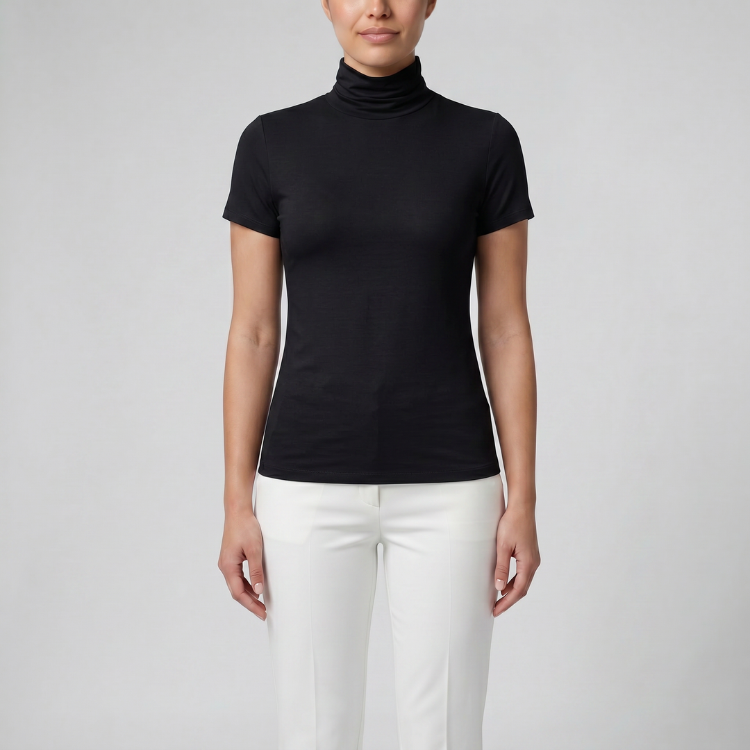 Women's Soft-Stretch High Neck T-shirt | Olamil