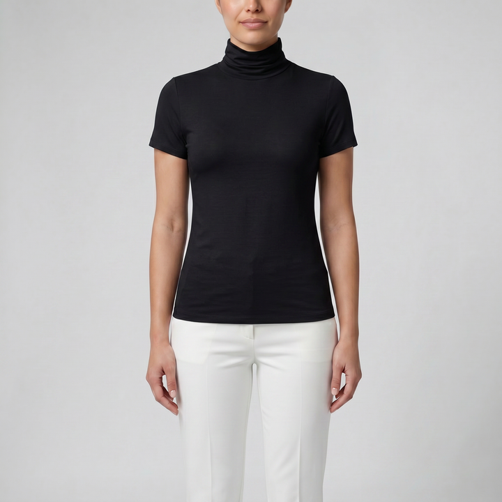 Women's Soft-Stretch High Neck T-shirt | Olamil