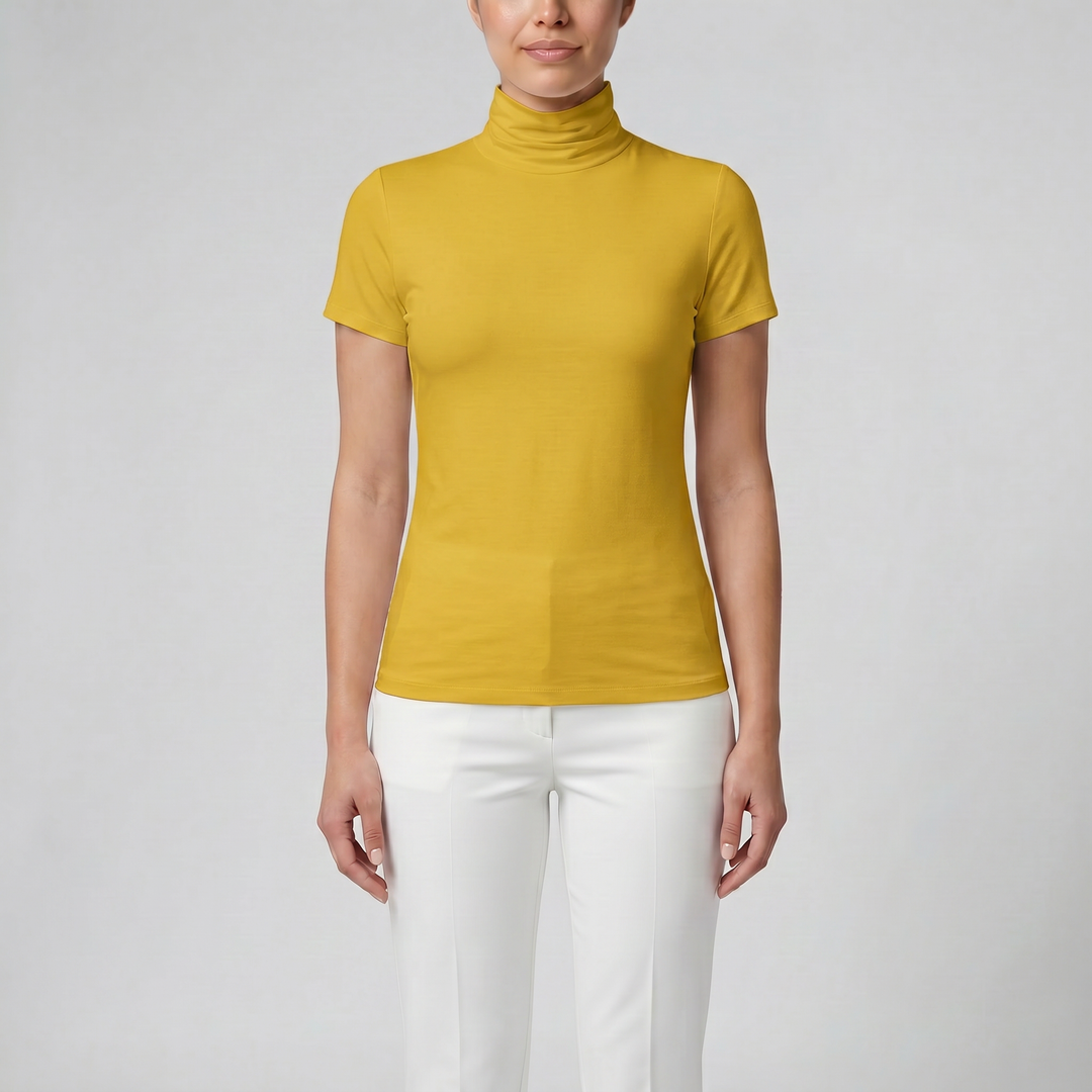 Women's Soft-Stretch High Neck T-shirt | Olamil