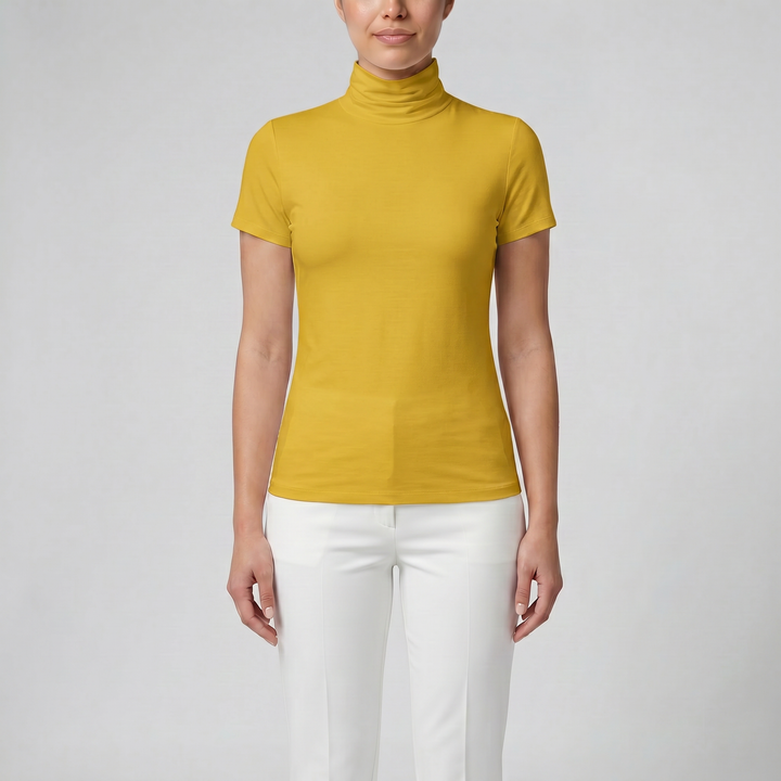 Women's Soft-Stretch High Neck T-shirt | Olamil