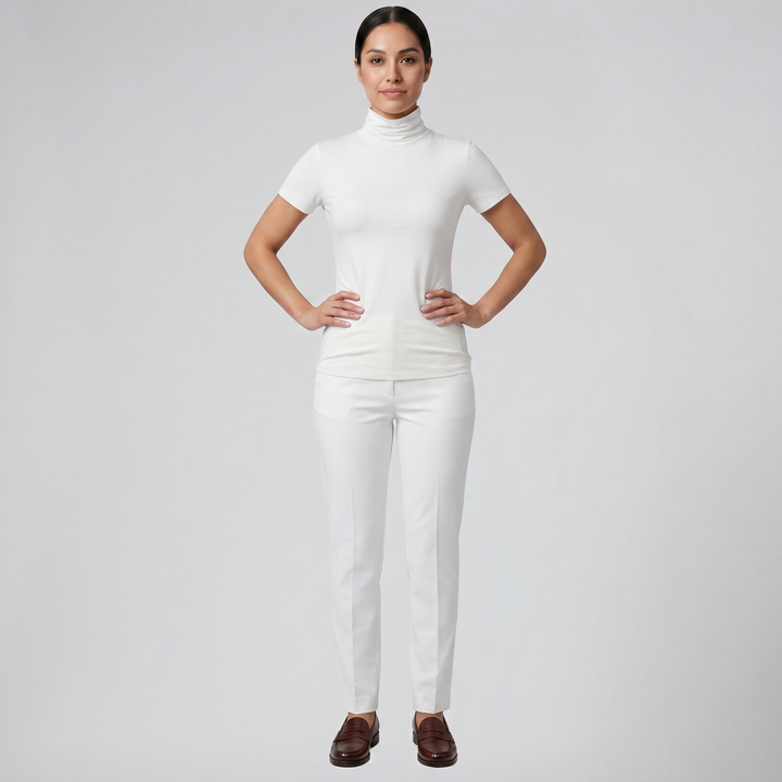 Women's Soft-Stretch High Neck T-shirt | Olamil