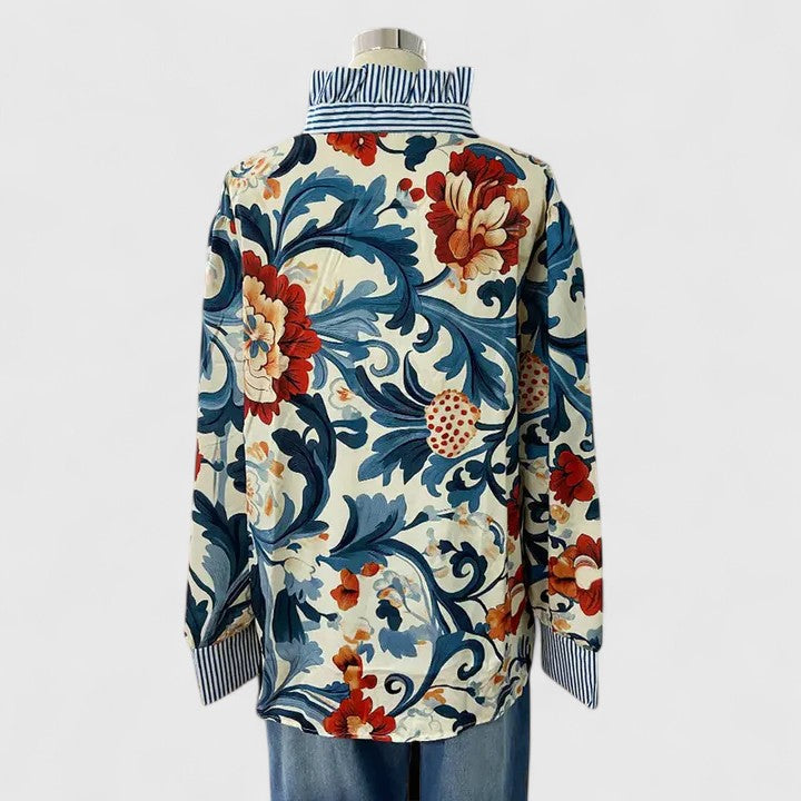 Women’s Elegant Blouse with 3D Floral Detail