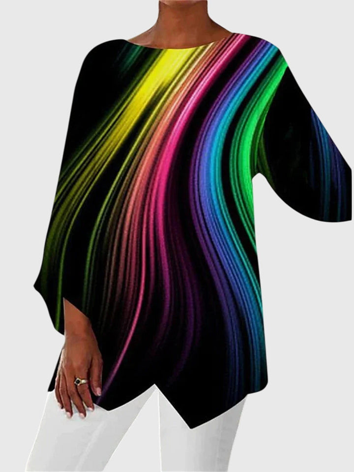 Women’s Elegant Crew Neck Top with Print