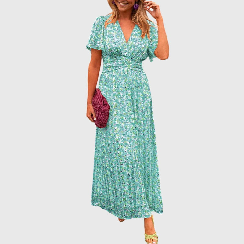 Alice | Women’s Floral Maxi Dress with Cinched Waist