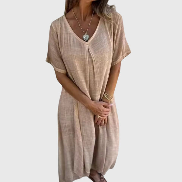 Fiona | Women’s Elegant Lightweight Dress with V-Neck