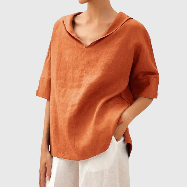 Women’s V-Neck Blouse with Lightweight Comfort