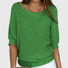 Women’s Textured Knit Sweater - Relaxed Fit