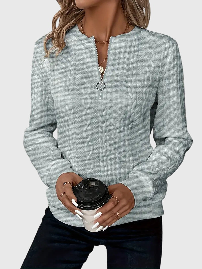 Nora | Women’s Cable Knit Sweater with Zipper